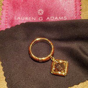 Lauren G Adams Gold and Brown Charm Ring Size 7